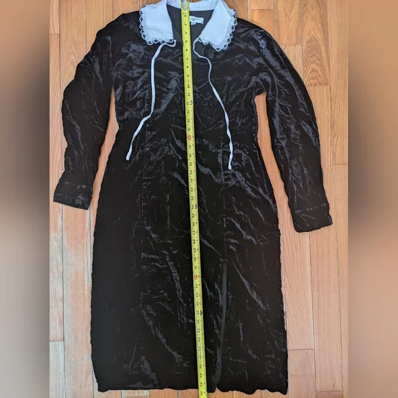 Sweet Baby Jamie Black Collared Velvet Dress Size XL Jamie Mizrahi - Picture 5 of 16